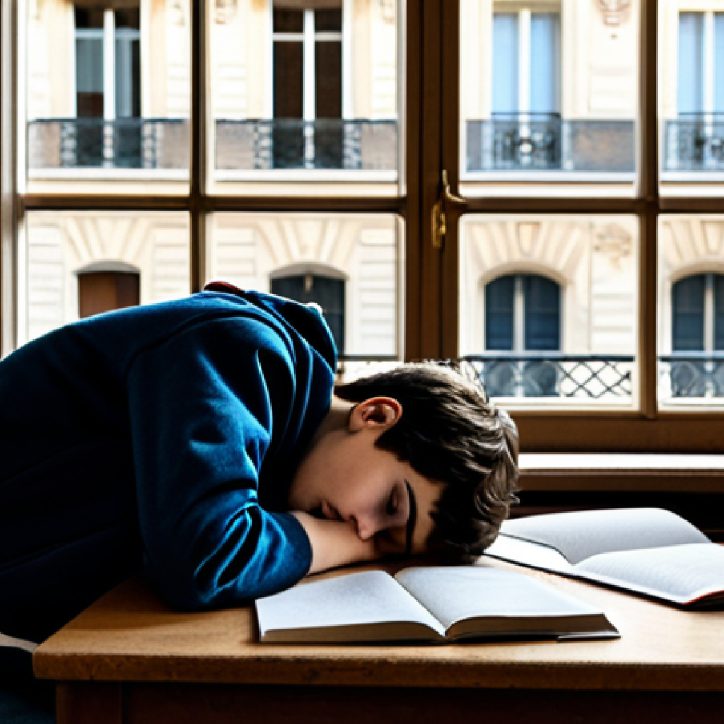 청소년복지론 - **Prompt 1: The Weight of Academic Pressure**
    "A young French high school student, appearing to ...