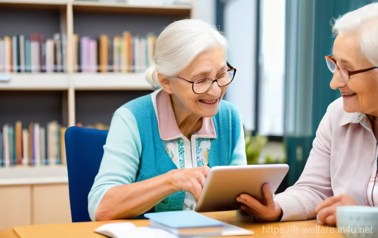 사회복지 케이스 스터디 - **Prompt 1: Bridging the Digital Divide with Human Warmth**
    "A cozy, brightly lit community cent...