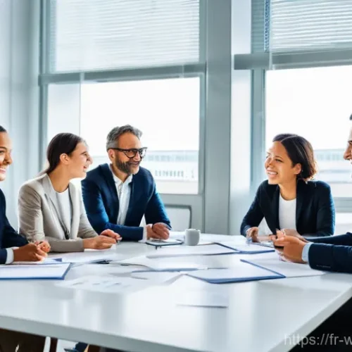 사회복지 민간 협력 - **Prompt:** A vibrant, realistic photograph capturing a diverse group of French professionals – comp...