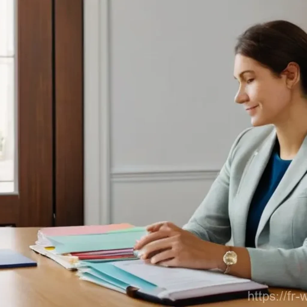 사회복지 서비스 개선 방안 - **Prompt:** A warm and inviting scene inside a modern French social service office. A kind, empathet...