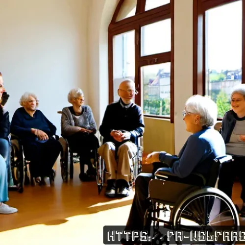 사회복지 리더십 - Photorealistic community social welfare leadership meeting in a bright municipal center in Lyon, Fra...